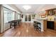 Finished basement with bar, recreation area and walkout to the backyard at 151 Overhill Point, Alpharetta, GA 30005