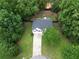Bird's-eye view of a charming home on a well-kept lawn with a long driveway at 262 Devynwood Ln, Dallas, GA 30157