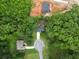 Aerial view showcasing homes, a cul-de-sac, and wooded areas in a residential neighborhood at 262 Devynwood Ln, Dallas, GA 30157