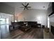 Spacious living room with vaulted ceilings, a ceiling fan, and a fireplace at 262 Devynwood Ln, Dallas, GA 30157