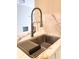 Close-up of the stainless steel kitchen sink and faucet at 2499 Peachtree Rd # 506, Atlanta, GA 30305