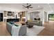 Spacious living area featuring an open floor plan, modern decor, and seamless flow to the kitchen and dining areas at 4091 Oak Forest Drive Ne, Brookhaven, GA 30319
