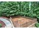 Beautiful fenced backyard with mature trees and a mulched area for play and recreation at 4995 Aviary Nw Dr, Acworth, GA 30101