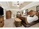 Well-appointed main bedroom features a tray ceiling, plush carpet, and stylish furnishings at 4995 Aviary Nw Dr, Acworth, GA 30101