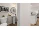 Stylish half-bathroom featuring pedestal sink, modern fixtures, and contemporary decor at 1029 Merritt Dr # 97, Villa Rica, GA 30180