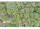 Lush, green tree canopy as seen in an aerial view with a glimpse of the residence at 1879 Beaver Dam Ne Ln, Marietta, GA 30062