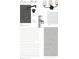 Bathroom finish samples showcasing modern fixtures, white quartz countertops, white subway tiles, and gray painted cabinets at 1348 Grannysmith Trce # 39, Brookhaven, GA 30319