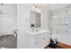 This bathroom features a stylish vanity and a decorative shower at 2121 Harmony Dr, Canton, GA 30115