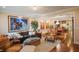 A traditionally decorated living room with an ornate rug, framed art, and hardwood floors at 440 Canton Walk, Roswell, GA 30075
