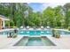Tranquil spa and pool combo with lush landscaping, offering ultimate relaxation and comfort at 6301 New Bethany Rd, Buford, GA 30518