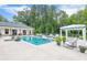 Resort-style pool area, ideal for leisure and relaxation, complemented by lush landscaping and ample seating at 6301 New Bethany Rd, Buford, GA 30518