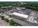 A expansive aerial view showcases a vibrant complex with colorful structures and adjacent parking at 178 Wesley Ne Ave # B, Atlanta, GA 30307