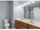 Bathroom features a double sink vanity, walk-in shower and toilet at 412 Mcafee Nw Ct # 14, Kennesaw, GA 30144