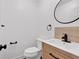 Chic half bathroom featuring modern fixtures and design at 4990 Sawgrass Nw Pl, Acworth, GA 30102