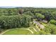 Overhead view of a green area with sidewalks and a residential area bordered by mature trees at 1703 W Nancy Creek Ne Dr, Brookhaven, GA 30319