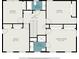 Detailed floor plan showcasing the layout of the second level, including the bedrooms and bathrooms at 1703 W Nancy Creek Ne Dr, Brookhaven, GA 30319