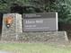 Akers Mill sign indicating the entrance to the Palisades Unit of the Chattahoochee River National Recreation Area at 3542 Chattahoochee Summit Se Ln, Atlanta, GA 30339