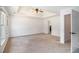 The spacious main bedroom includes a trey ceiling, fan, and ensuite bath at 3774 Seasons Nw Dr, Acworth, GA 30101