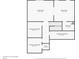 Detailed basement floorplan showcasing finished and unfinished storage, bathroom, and Gathering room dimensions at 6160 Overleaf Ter, Cumming, GA 30040