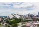 Aerial view showcasing the property's proximity to city skyline and recreational areas at 210 Walker Sw St # 3, Atlanta, GA 30313