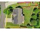 Aerial view highlighting the home's layout, large backyard space, and well-defined property lines at 3975 Silverthorn Trce, Cumming, GA 30028