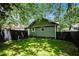 Backyard showcasing lush green lawn, a privacy fence, and mature trees at 905 Gaston Sw St, Atlanta, GA 30310