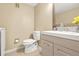 Cozy bathroom features neutral tones and a modern vanity with drawers for storage at 2952 N Dekalb Dr # C, Atlanta, GA 30340