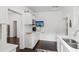 An open concept kitchen with modern appliances and bright white cabinets at 1192 Arlington Sw Ave, Atlanta, GA 30310