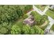 Birds eye view of house surrounded by gorgeous green trees, featuring landscaping, and long driveway at 775 Tribble Cove Dr, Lawrenceville, GA 30045
