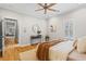 Bedroom boasts hardwood floors, plantation shutters, and contemporary furnishings at 176 Ormond Se St, Atlanta, GA 30315