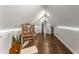 Finished attic space with hardwood floors, accent lighting, and kitchenette at 611 Pickett Se St, Atlanta, GA 30316