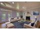 Cozy living room with a fireplace, plush seating, and access to an outdoor space at 80 Surrey Chase Drive, Social Circle, GA 30025