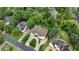 Overhead view of a suburban home with a well-manicured lawn and mature trees nearby at 2503 Regency Lake Dr, Marietta, GA 30062
