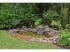 Backyard water feature surrounded by rocks and lush greenery at 2503 Regency Lake Dr, Marietta, GA 30062