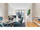 Open living area with a dining space, comfortable seating, and a stunning city view at 1280 W Peachtree Nw St # 3208, Atlanta, GA 30309