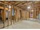 Unfinished basement space showing framing and electrical work for future expansion at 3430 Grand Manor Trl, Snellville, GA 30039