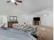 Bright main bedroom featuring a ceiling fan and neutral color palette at 3430 Grand Manor Trl, Snellville, GA 30039