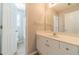 Well-lit bathroom with modern vanity and an open doorway to the shower and toilet area at 1031 High Tide Ct, Loganville, GA 30052