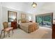Cozy bedroom with neutral tones, large window to the back yard, and an ensuite bathroom at 895 Fawn Way, Marietta, GA 30068