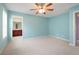 Large bedroom with an attached bathroom, ceiling fan and lots of natural light at 223 Oak Grove Dr, Dallas, GA 30157