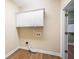 Well-lit laundry room featuring upper cabinets and a utility sink at 223 Oak Grove Dr, Dallas, GA 30157