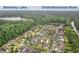 An aerial view shows the neighborhood's proximity to Berkeley Lake and the Chattahoochee River at 4224 Dogwood Bend Park, Duluth, GA 30096