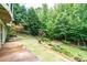 Expansive backyard with well-manicured lawn, flowerbeds, and a fire pit area at 702 Crescent Cir, Canton, GA 30115