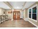 Home sauna with adjacent mini-bar and a view to backyard at 702 Crescent Cir, Canton, GA 30115