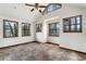 Bright, airy room with vaulted ceilings, paneled windows and neutral walls and floors at 3966 N Indian Nw Cir, Kennesaw, GA 30144