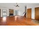 Spacious living room with hardwood floors, fireplace, and vaulted ceilings at 3966 N Indian Nw Cir, Kennesaw, GA 30144