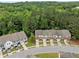 Aerial view of townhomes surrounded by lush trees, showing the neighborhood layout at 5057 Lower Elm St, Atlanta, GA 30349