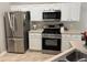 Modern kitchen features stainless steel appliances and white cabinets at 3690 Crescent Walk Ln, Suwanee, GA 30024