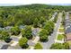 Aerial view of a well-maintained neighborhood featuring sidewalks and mature trees at 795 Creek Glen Rd, Mableton, GA 30126