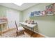 Art room with light green walls, an easel, shelving, and light-colored wood floors at 4402 Windsor Oaks Chase, Marietta, GA 30066